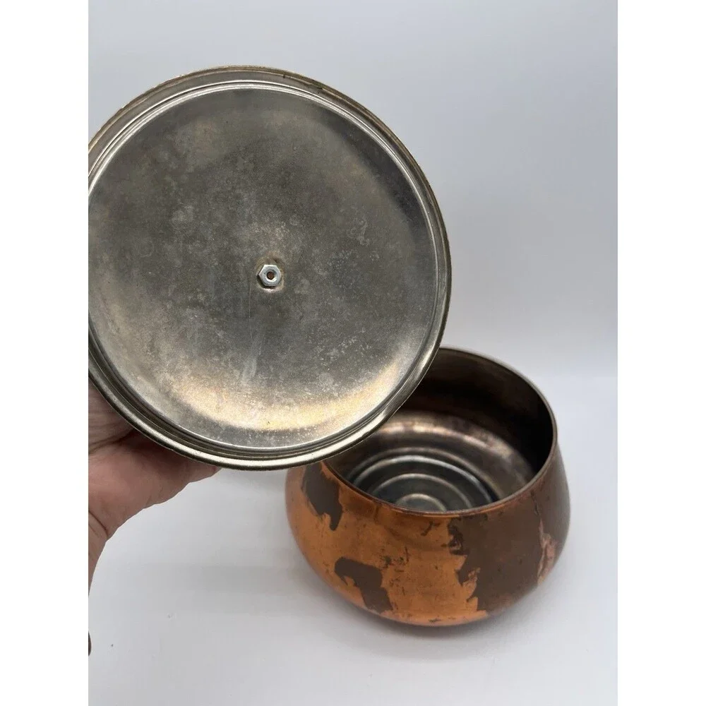 Copper Sauté Or Fondue Pot, MCM, handle Attached With Brass Fitting